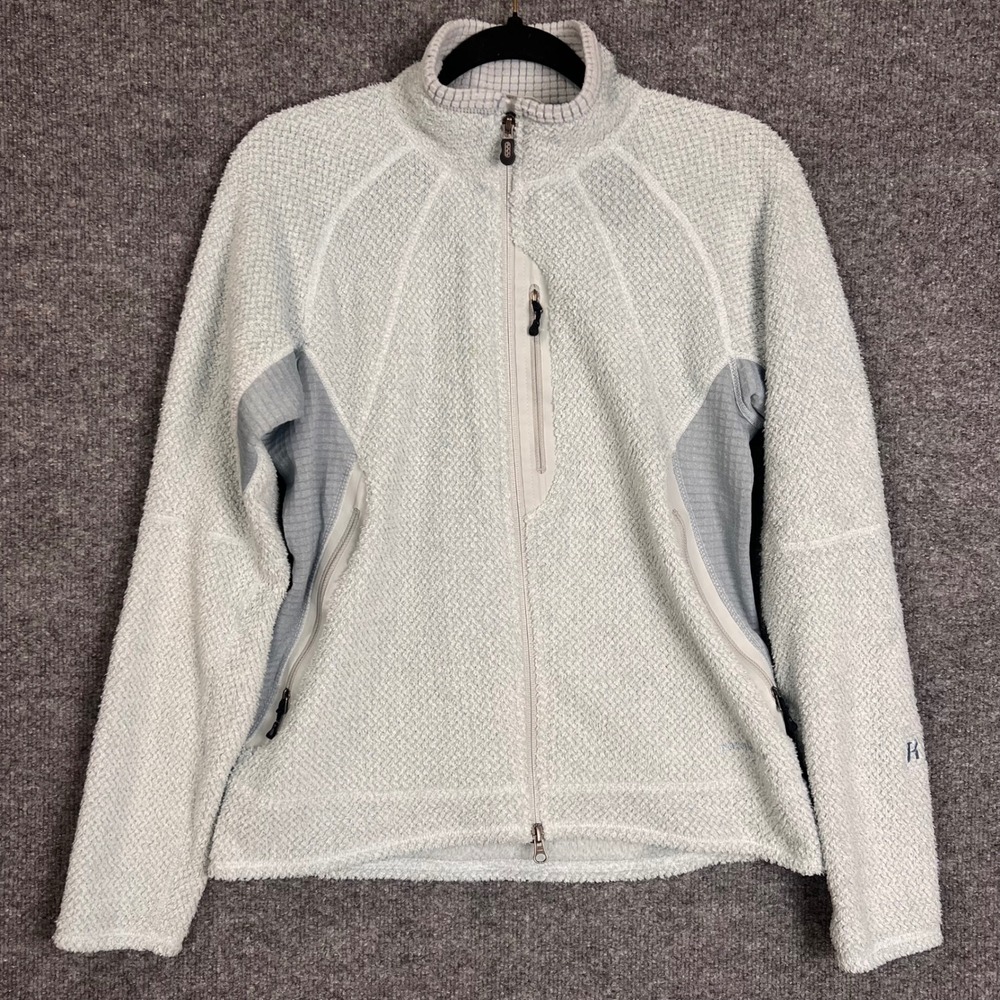 Patagonia R2 Fleece Jacket Womens M Light Blue Good Full Zip Regulator Waffle